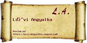 Lévi Angyalka névjegykártya